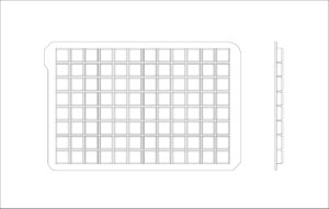 Мат для 96-луночного планшета объёмом 0,5-2,2 мл с квадратными лунками