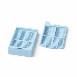 Гистологическая кассеты с петлевым креплением, голубая (корпус отдельно, крышка отдельно)