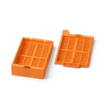 Гистологическая кассеты с петлевым креплением, оранжевая (корпус отдельно, крышка отдельно)