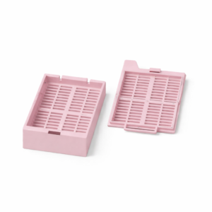 Гистологическая кассеты с петлевым креплением, розовая (корпус отдельно, крышка отдельно)