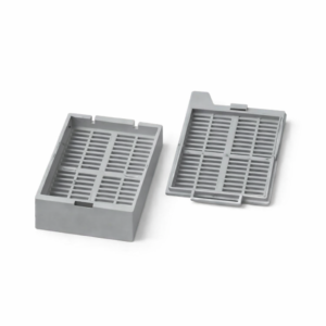 Гистологическая кассеты с петлевым креплением, серая (корпус отдельно, крышка отдельно)