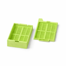 Гистологическая кассеты с петлевым креплением, зеленая (корпус отдельно, крышка отдельно)