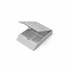 Гистологическая кассеты с петлевым креплением, серая (корпус с крышкой соединены)